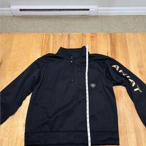 Ariat Black Quarter-Zip Pullover with Gold Accents